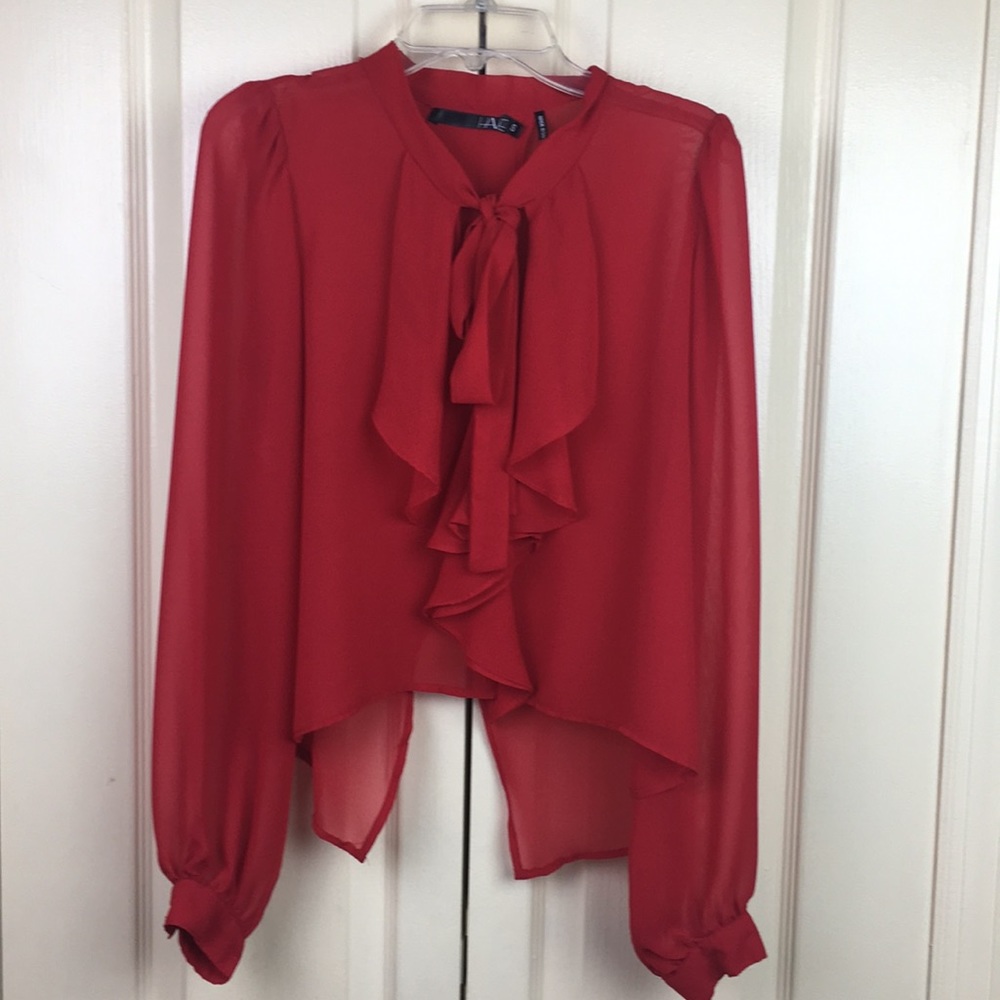 Have Brand Red Long Sleeve Blouse Size S